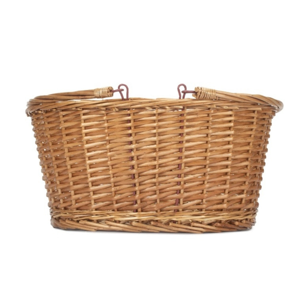 Unlined Double Steamed Wicker Shopping Basket With Swing Handles-2