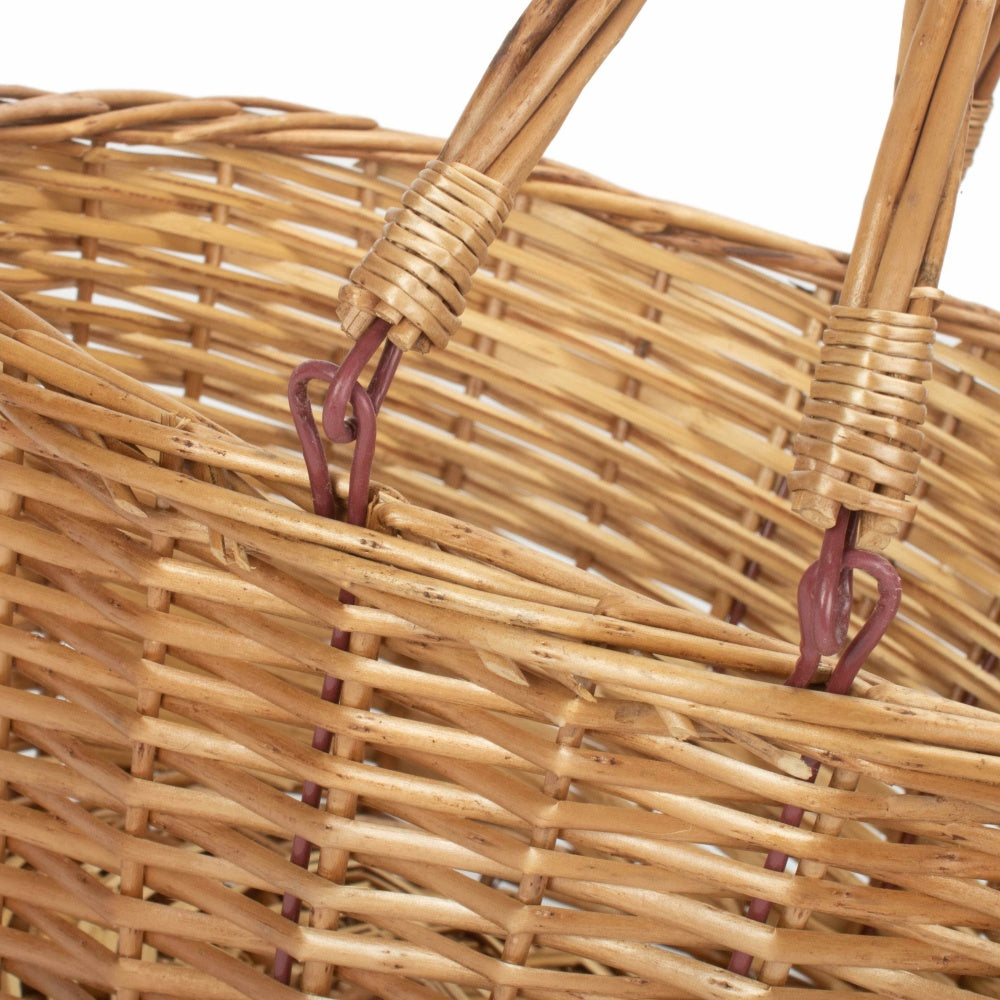 Unlined Double Steamed Wicker Shopping Basket With Swing Handles-4