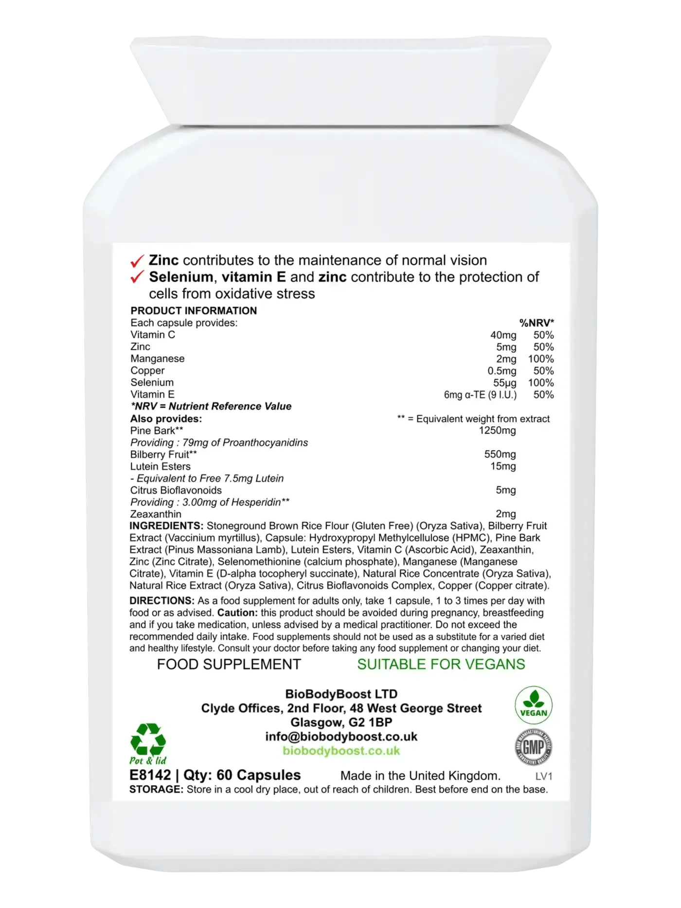BioEyeNourish - Natural Vision Support Supplement with Bilberry & Lutein-1