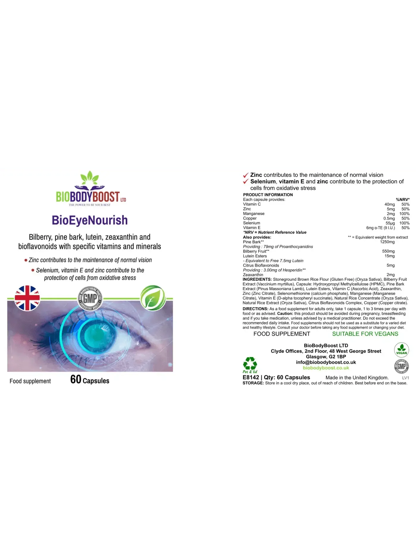BioEyeNourish - Natural Vision Support Supplement with Bilberry & Lutein-2