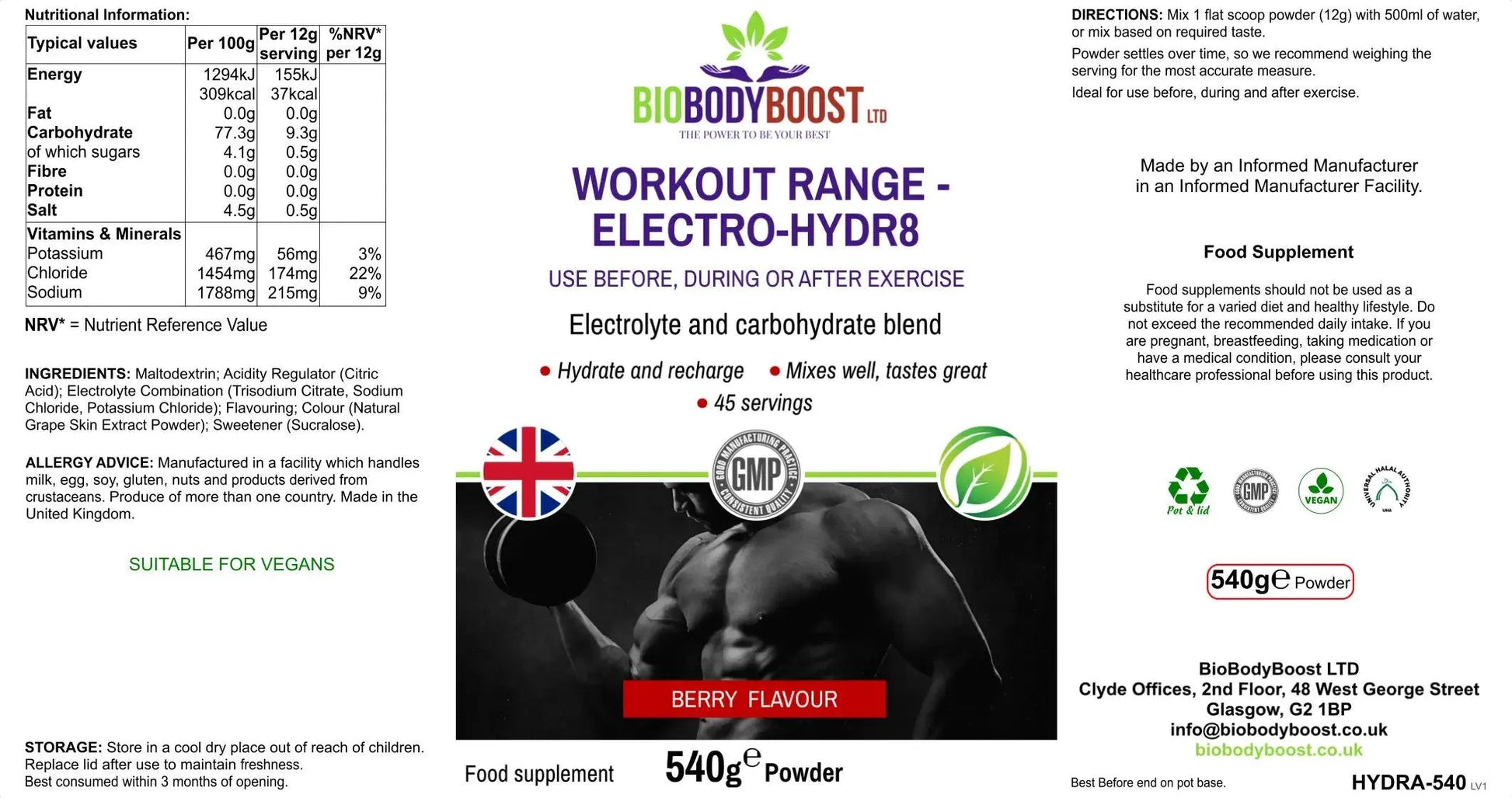 Electro-Hidr8 - Electrolyte Drink Mix Berry-4