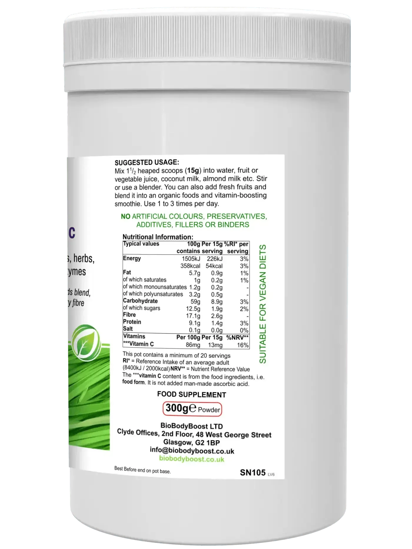 BioGreenz Organic Green Meal Shake - Complete Plant-Based Nutrition-1