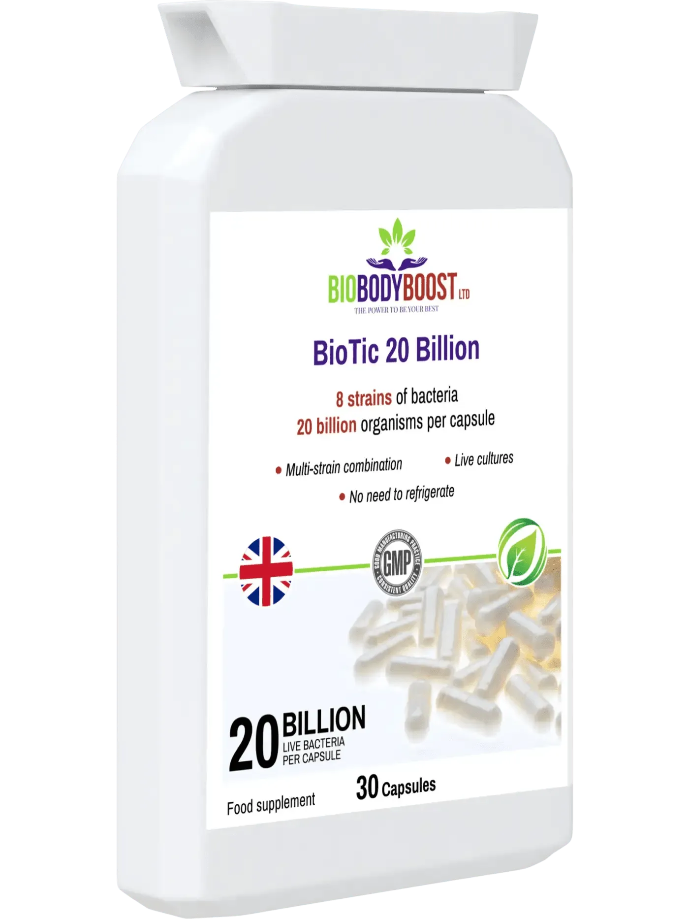BioBodyBoost Vegan Probiotic - 20 Billion Live Cultures-3