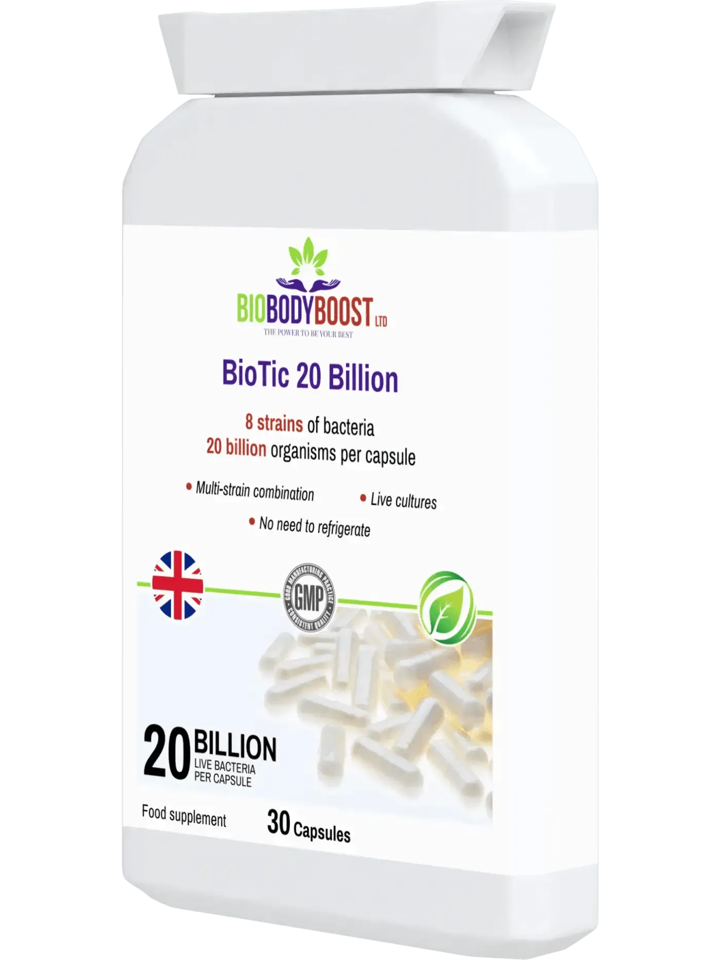 BioBodyBoost Vegan Probiotic - 20 Billion Live Cultures-2