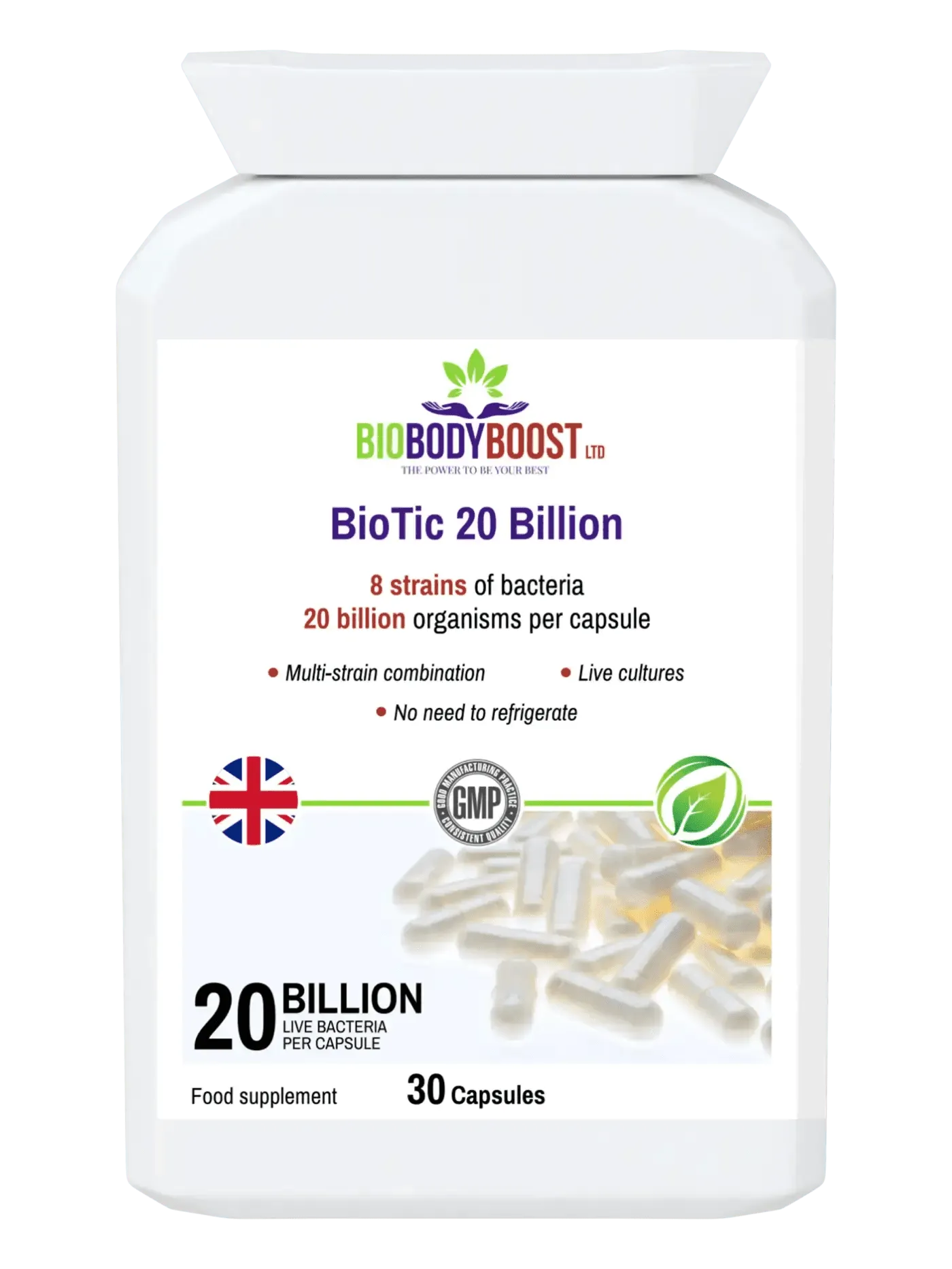 BioBodyBoost Vegan Probiotic - 20 Billion Live Cultures-0