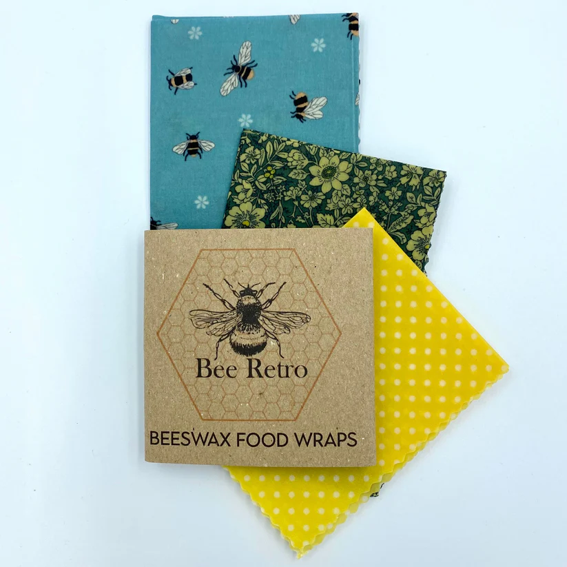 Blue Bee floral Eco Friendly Beeswax Food Wrap
