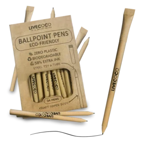 Paper Ballpoint Pens - 24 Pack