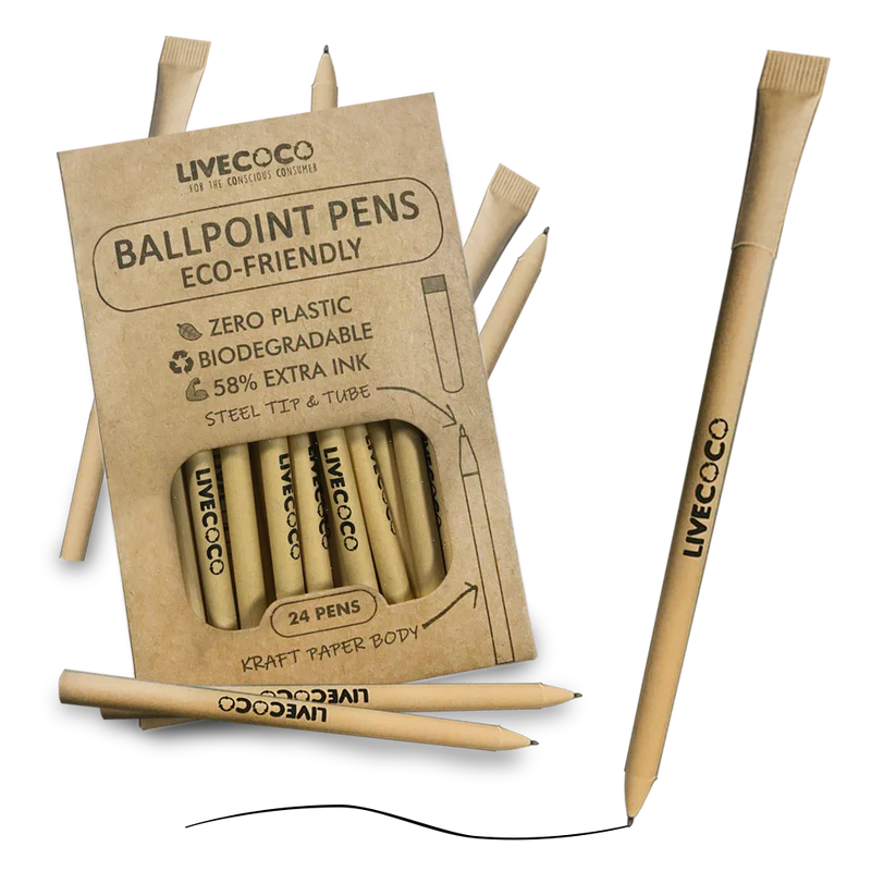 Paper Ballpoint Pens – 24 Pack